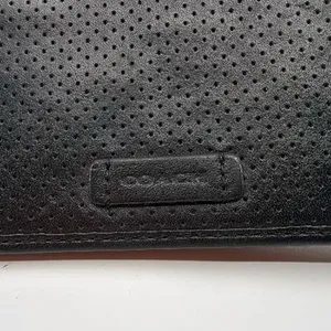 Coach Perforated Black Leather Wallet thumbnail 3