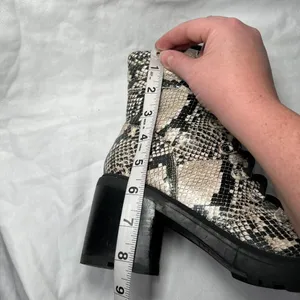 Marc Fisher Laboni Snake Print Lace-Up With Side Zip Combat Boots Womens 7.5 thumbnail 6