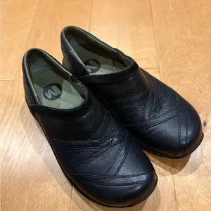 Merrell Encore Eclipse slip on shoes clogs sz 7 black leather thumbnail 1