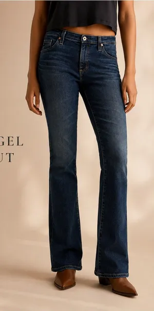 AG Adriano Goldschmied The Angel Boot Cut Jeans Dark Wash Size 30R thumbnail 1