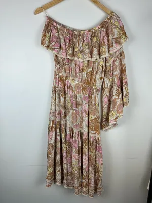 Spell‎ Jungle One-Shoulder Boho Lace Midi Dress Women’s Sz S thumbnail 7