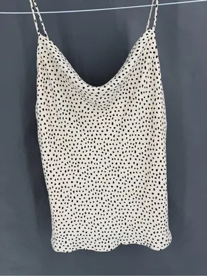Skies are Blue NWT Adjustable Speckled Drape Sleeveless Satin Tank Top thumbnail 3