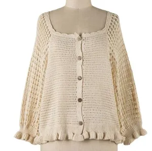 Women’s Natural Color Crochet Button thumbnail 1