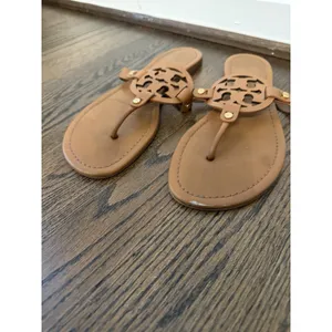 Tory Burch Miller Sandals Sz 11 brown Leather thumbnail 2