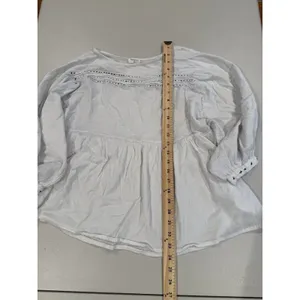 World Market Sheer Top Womens S/M White Boho Cottage 100% Cotton Travel Vacation thumbnail 5