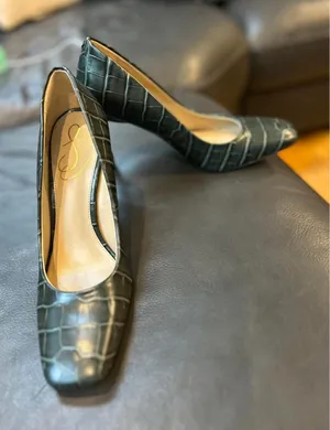 Sam Edelman Elegant Green Crocodile Print High Heelssize 6.5 thumbnail 1