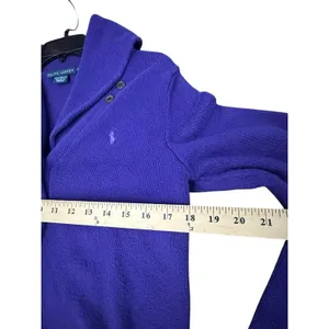 VINTAGE Ralph Lauren Shawl Collar Button Cardigan Sweater‎ Medium Purple #M13-3 thumbnail 6