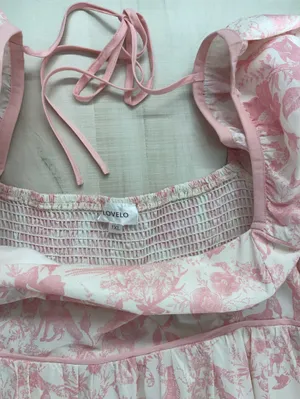 LOVELO Woodland animal toile printed pink puff sleeve dress 1XL thumbnail 2