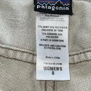 Patagonia Women Size‎ 8 Beige Hemp Blend Straight Leg Pants Pockets Mid Rise thumbnail 8