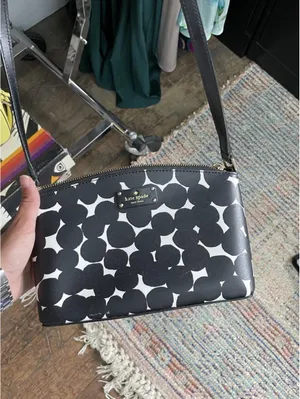Kate Spade New York black and white circle pattern crossbody bag thumbnail 2
