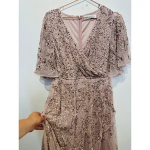 MAC DUGGAL 93681 Vintage Lilac Pink Sequined Butterfly High Low Gown Dress sz 10 thumbnail 8