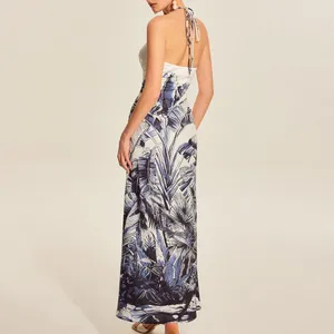 Commense Print Tie Halter Strapless Dress size small thumbnail 2