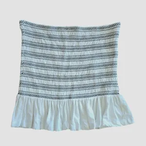 Maeve Smocked Split Tube Top White and Black Cropped Size XLarge Euro Summer thumbnail 5