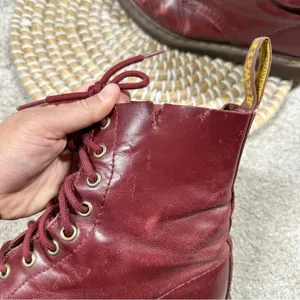 Dr. Martens Women’s Pascal Cherry Shiraz Buttero Leather 8-Eye Boots Size 6 thumbnail 8