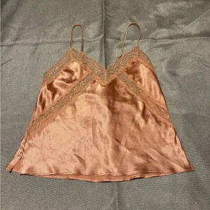 Victoria's Secret Peach Satin Lace Cami thumbnail 1