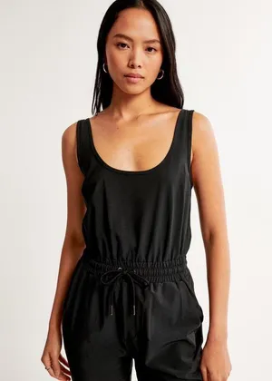 Abercrombie & Fitch Traveler Sleeveless Scoop Neck Drawstring Romper Jumpsuit XS thumbnail 9