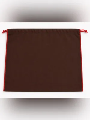 Authentic COACH Brown Cotton Drawstring Dust Bag with Red Trim thumbnail 2