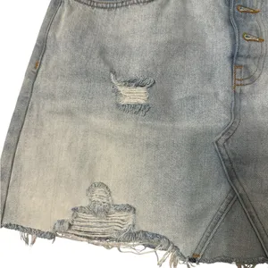 BDG Light Blue Distressed Denim Mini‎ Skirt thumbnail 3