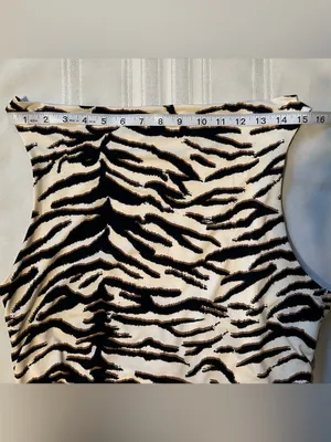 H&M Midi Dress Zebra Print Size L Women’s Black and Cream NWT thumbnail 8