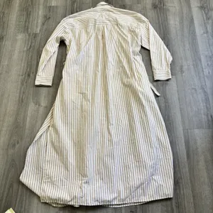 Universal Threads Striped Maxi Dress Women's Size XL NEW Tan White Cotton Pockets thumbnail 5