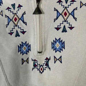 Art Unlimited Vintage Aztec Mayan First Nations Embroidered Zip Sweater Large thumbnail 4