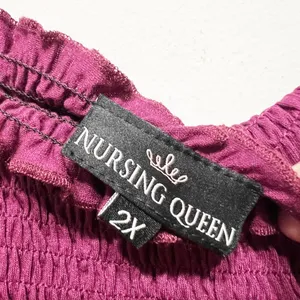Nursing Queen fuchsia purple smocked nursing maxi dress Size 2X thumbnail 2