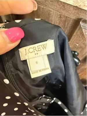 Women's J.Crew Black & White Polka Dot Mini Dress Size 6 thumbnail 4