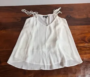 Topshop White Double Spaghetti Strap‎ V-Neck Layered Camisole Top US 4 13A07LIVR thumbnail 1