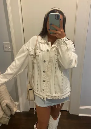 Denim Jacket White Size M thumbnail 3