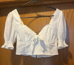 Oh Polly White Crop Top thumbnail 1