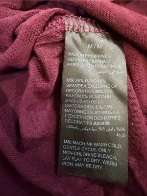 White House Black Market Burgundy Embellished V-Neck Chiffon Hem Top M thumbnail 6