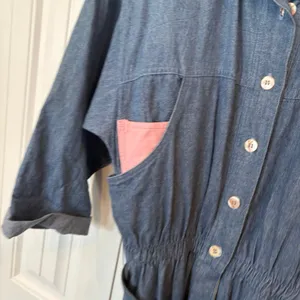 D.‎ Frank Denim Belted Jumpsuit Size 8 Blue thumbnail 5