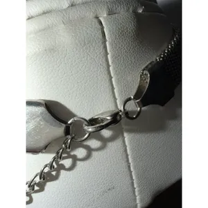 Silver Tone Heart Mesh Chain‎ Necklace Choker Y2K 16" thumbnail 6