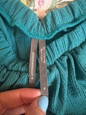 By Anthropologie Elodie peasant top teal size medium thumbnail 2