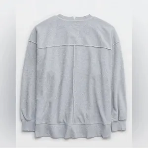 Aerie Women's Size Large Cozy Crew Sweatshirt The Chill Gray Winter Tour 06 Cold thumbnail 3