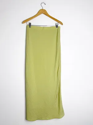 Abercrombie & Fitch Faux Wrap Maxi Skirt Size Small Light Green thumbnail 6