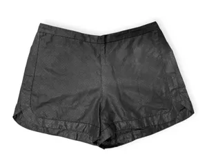 ZARA | S | Black Perforated Faux Leather Elastic Waist Pull-On Short Shorts thumbnail 1