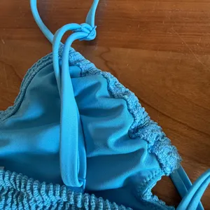 Aerie‎ Real Good Blue Seersucker Shimmer Triangle Bikini Top Large NWT 0753-5310 thumbnail 5