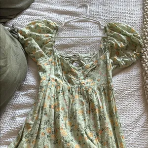 Lelis Green Smocked Mini Sundress thumbnail 3