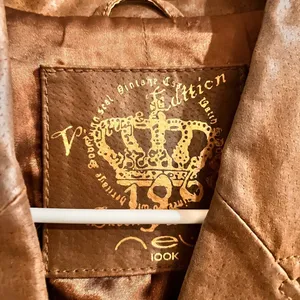 Rustic Brown Faux Leather Jacket Size L thumbnail 2