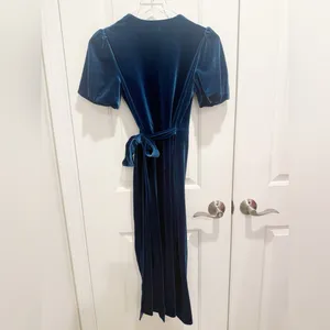 DRAPER JAMES‎ Miranda Dress Teal Velvet Wrap Midi size 0 thumbnail 4