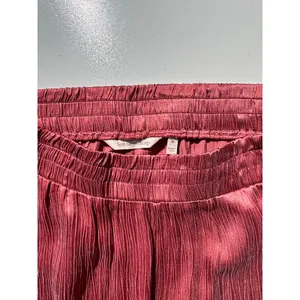 Soft Surroundings Dark Rose Cupro Crinkle Wide Leg Pull on Pants M thumbnail 2