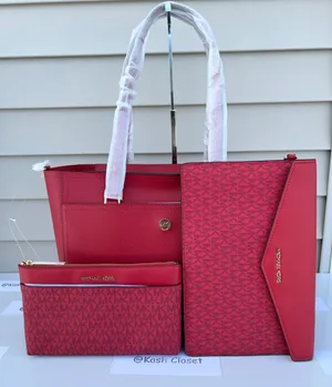 Michael Kors Maisie Large 3 in 1 Leather Tote Bag - Flame Red thumbnail 1