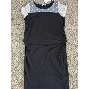 NWT‎ Abie Women's short sleeve mesh black dress size medium thumbnail 3