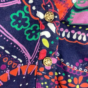 Lilly Pulitzer Garden Menagerie Providence Blouse Purple Red Floral Size Small thumbnail 7
