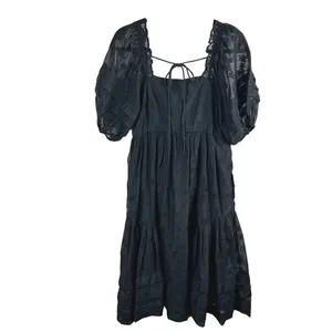Hofmann‎ Copenhagen Isabella Black Floral Organza Puff Sleeve Dress 40 A/B Cup thumbnail 5