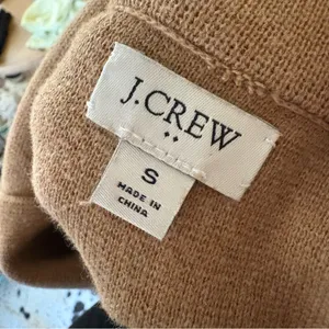 J. CREW Tan Knit Cotton‎ Schoolboy Sweater Blazer Size Small thumbnail 4