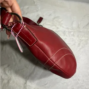 Y2k COACH F10908 Red Solo Hobo Shoulder Bag thumbnail 8