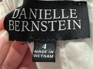 DANIELLE BERNSTEIN Button-Front Puff Sleeve Mini Dress in Cream thumbnail 6