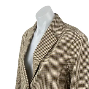 Oak + Fort Women's Plaid Check Notched Collar Long Sleeve Blazer Coat Jacket XS thumbnail 4
